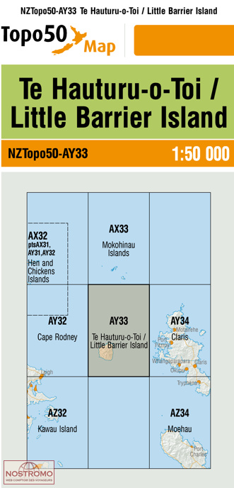 AY33 TE HAUTURU-O-TOI / LITTLE BARRIER ISLAND | carte topographique LINZ