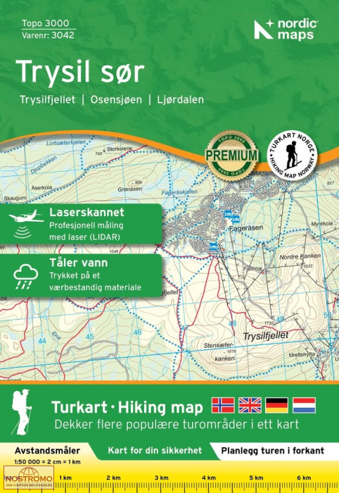 3042 TRYSIL SØR | Nordic Maps hiking map
