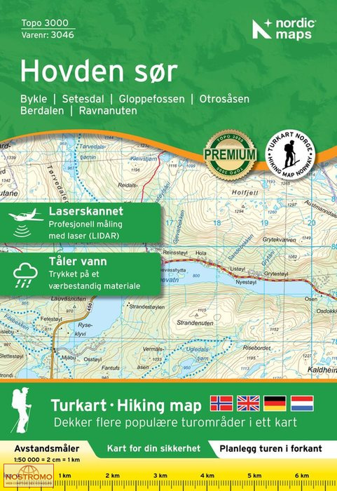 3046 HOVDEN SØR | Nordic Maps hiking map