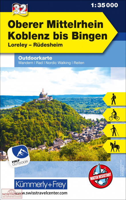 32 UNTERER MITTELRHEIN - BONN BIS KOBLENZ | Kummerly+Frey hiking map