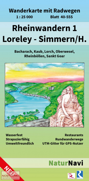 RHEINWANDERN 1 : LORELEY - SIMMERN/H. | NaturNavi hiking map