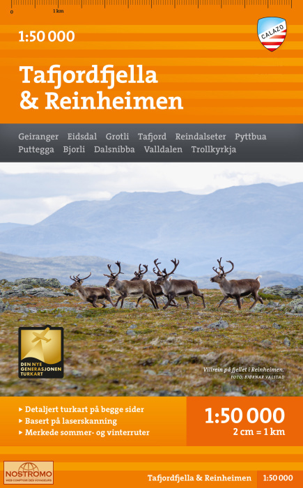 TAFJORDFJELLA & REINHEIMEN | Calazo hiking map
