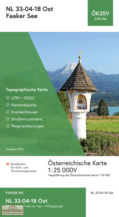 3118-OST FAAKER SEE | carte topographique BEV