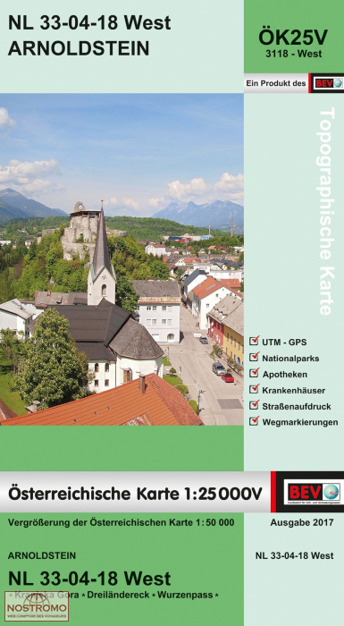 3118-WEST ARNOLDSTEIN | carte topographique BEV