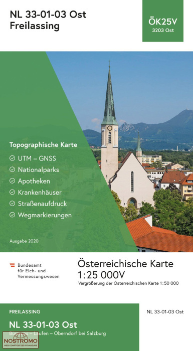 3203-OST FREILASSING | carte topographique BEV