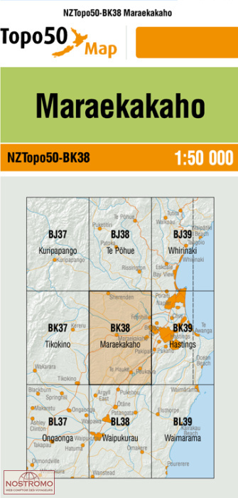 BK38 MARAEKAKAHO | carte topographique LINZ