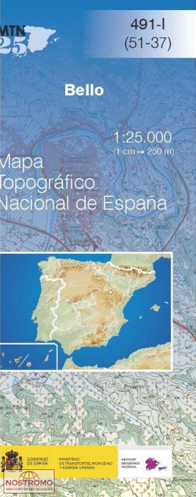 491-1 BELLO | carte topographique CNIG