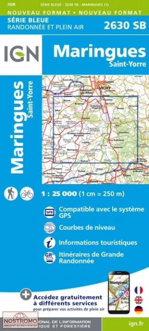 2630SB MARINGUES - SAINT-YORRE | carte de randonnée IGN