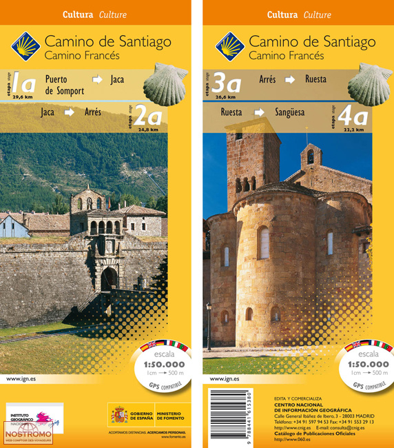 CAMINO DE SANTIAGO. STAGES: 1A-2A-3A-4A | CNIG hiking map