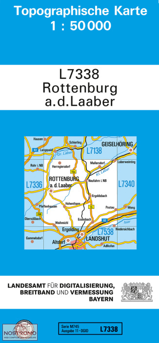 L7338 ROTTENBURG A. D. LAABER | carte topographique LDBV