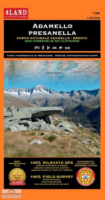 138 ADAMELLO - PRESANELLA | 4Land hiking and biking map