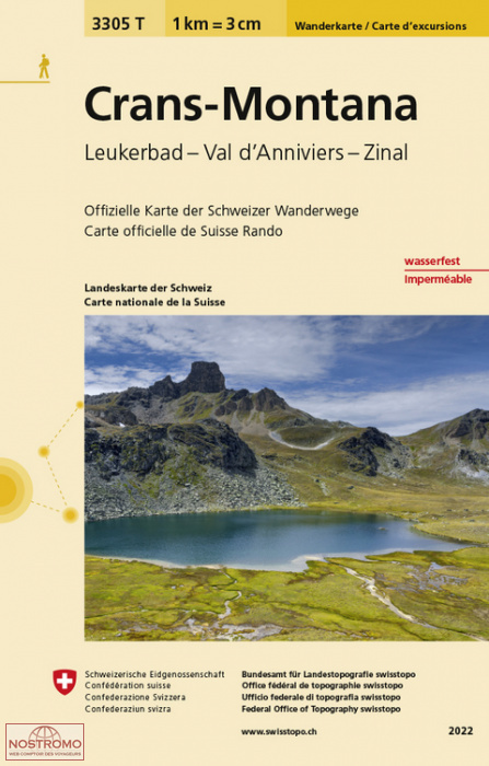 3305T CRANS-MONTANA - LEUKERBAD - VAL D'ANNIVIERS - ZINAL | Swisstopo hiking map