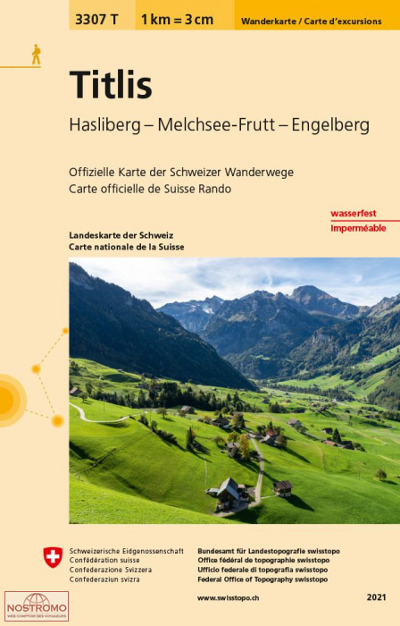 3307T TITLIS - HASLIBERG - MELCHSEE-FRUTT - ENGELBERG | Swisstopo hiking map
