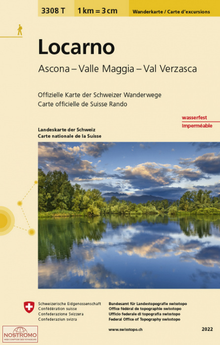 3308T LOCARNO - ASCONA - VALLE MAGGIA - VAL VERZASCA | carte de randonnée Swisstopo