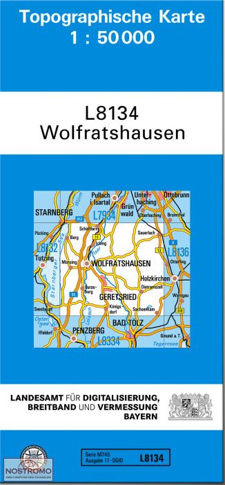 L8134 WOLFRATSHAUSEN | carte topographique LDBV