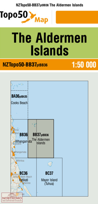 BB37PTBB36 THE ALDERMEN ISLANDS | carte topographique LINZ