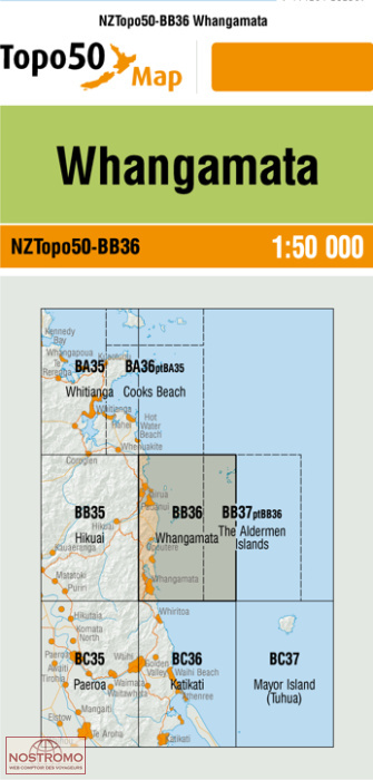 BB36 WHANGAMATA | carte topographique LINZ