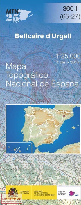 360-1 BELLCAIRE D'URGELL | carte topographique CNIG