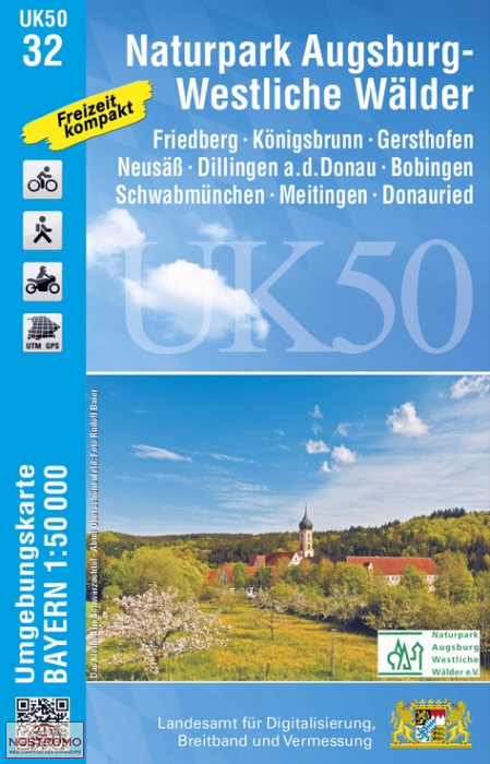 UK50-32 NATURPARK AUGSBURG - WESTLICHE WÄLDER | LDBV hiking map