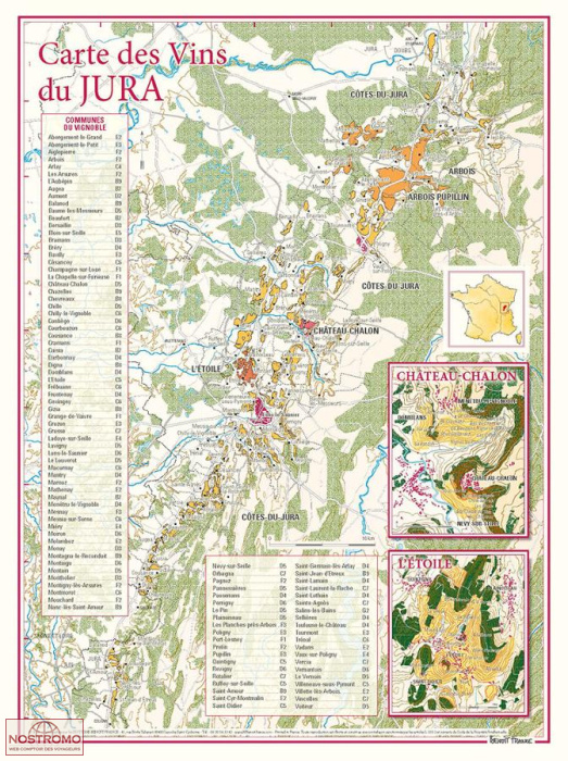 CARTE DES VINS DU JURA | poster Benoit France