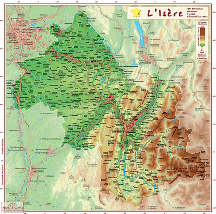 ISÈRE | carte en relief Georelief