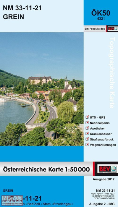 4321 GREIN | carte topographique BEV