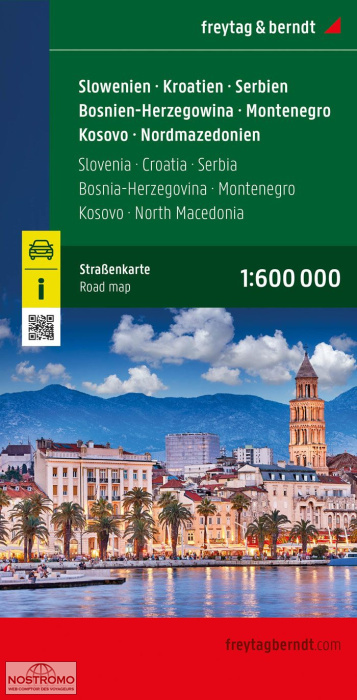 SLOVENIA - CROATIA - SERBIA - BOSNIA-HERZEGOVINA - MONTENEGRO - KOSOVO - MACEDONIA | Freytag & Berndt road map