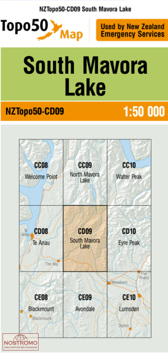 CD09 SOUTH MAVORA LAKE | carte topographique LINZ