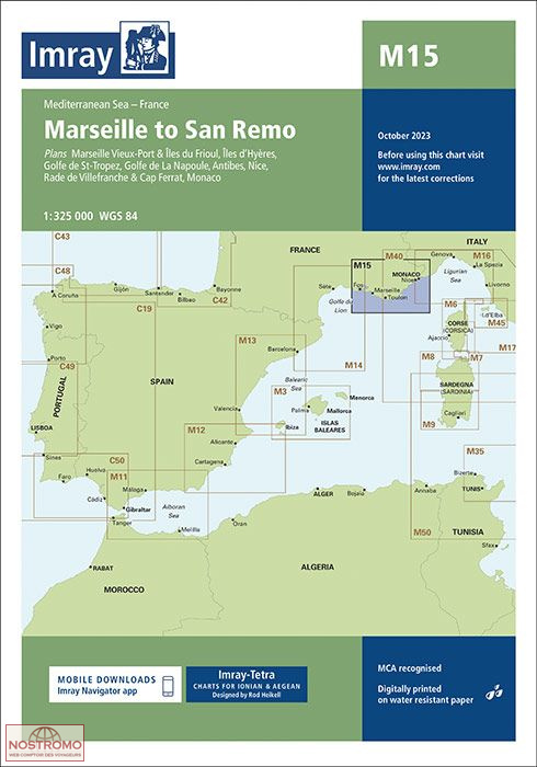 M15 DE MARSEILLE À SAN REMO | carte marine Imray