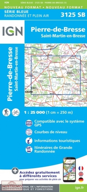 3125SB PIERRE-DE-BRESSE | carte de randonnée IGN