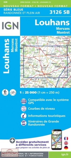 3126SB LOUHANS | carte de randonnée IGN