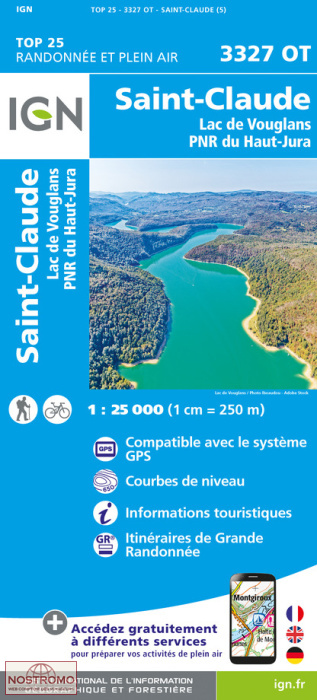 3327OT SAINT-CLAUDE | carte de randonnée IGN