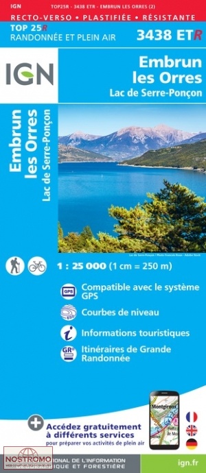 3438ETR EMBRUN - LES ORRES | carte de randonnée IGN