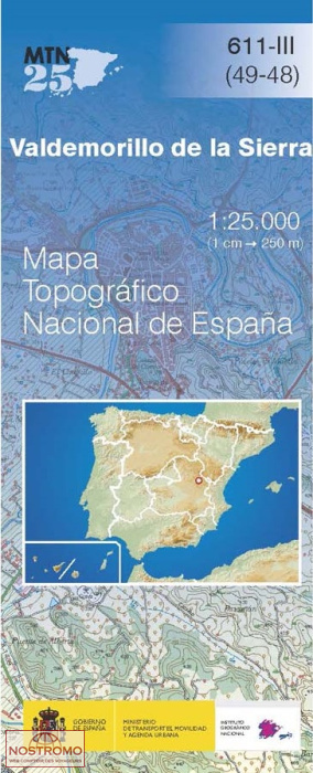611-3 VALDEMORILLO DE LA SIERRA | carte topographique CNIG