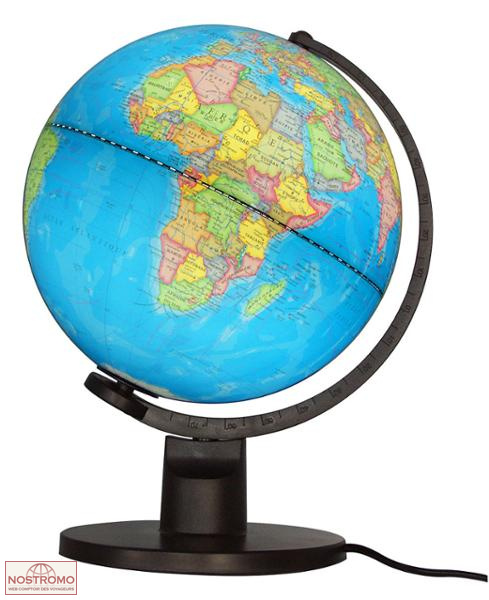GLOBE BLEU LUMINEUX POLITIQUE