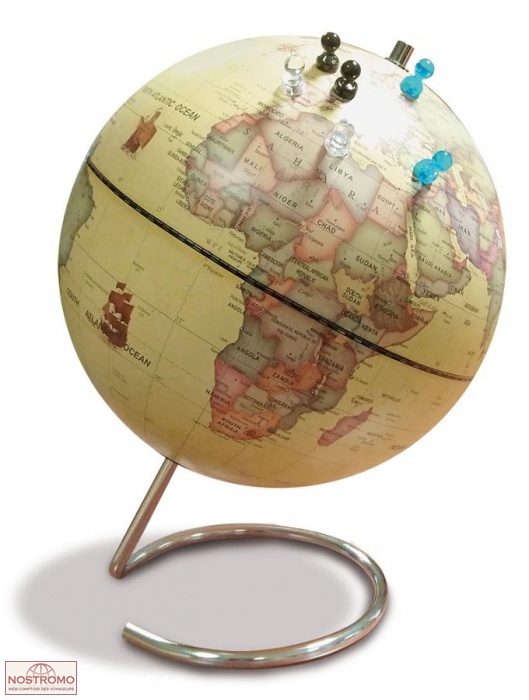 GLOBE ANTIQUE MAGNETIQUE + 6 MAGNETS