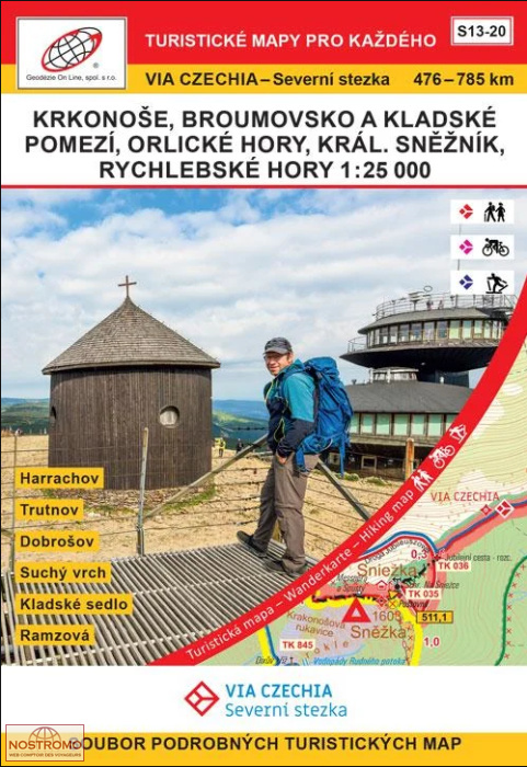 VIA CZECHIA NORTH - STAGES 13-20 | Geodezie On Line hiking maps