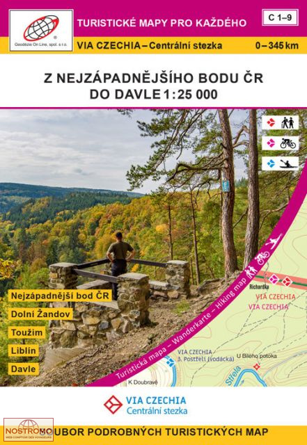 VIA CZECHIA CENTRAL - STAGES 1 - 9 | Geodezie On Line hiking map