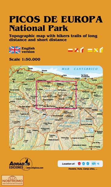 PICOS DE EUROPA NATIONAL PARK | carte de randonnée Adrados