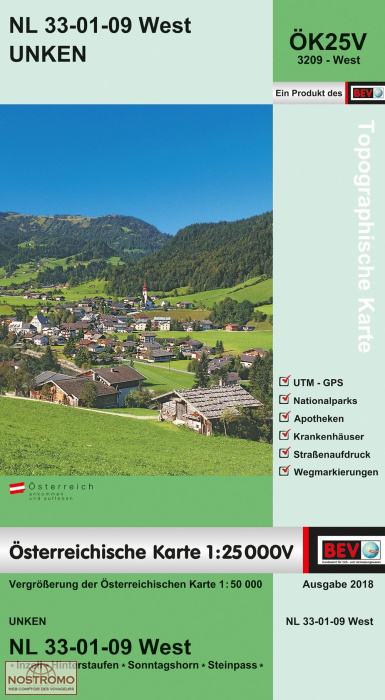 3209-WEST UNKEN | carte topographique BEV