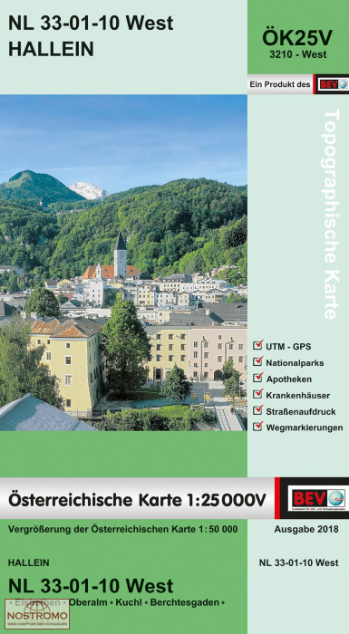 3210-WEST HALLEIN | carte topographique BEV