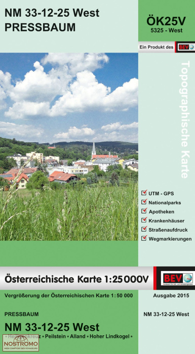 5325-WEST PRESSBAUM | carte topographique BEV