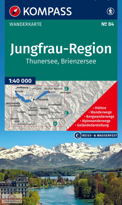 JUNGFRAU-REGION 84 | Kompass hiking map