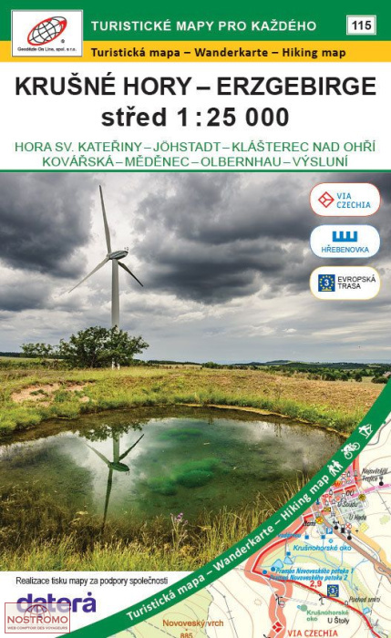 KRUŠNÉ HORY/ERZGEBIRGE CENTRE 115 | carte de randonnée Geodezie On Line