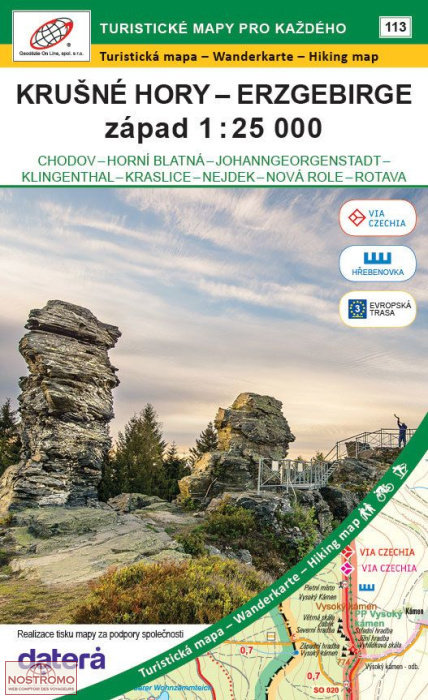 KRUŠNÉ HORY/ERZGEBIRGE OUEST 113 | carte de randonnée Geodezie On Line