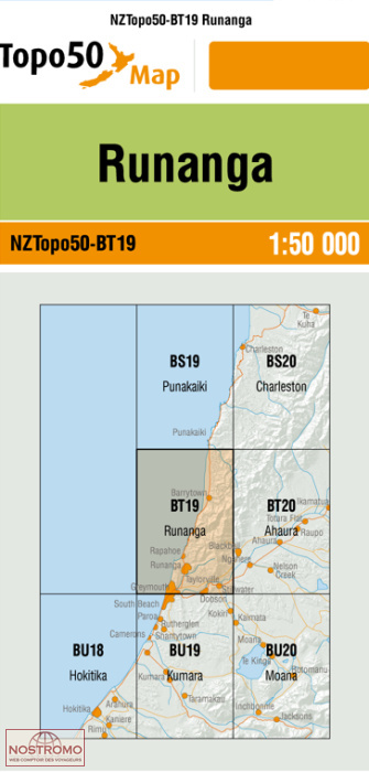 BT19 RUNANGA | carte topographique LINZ