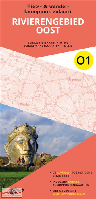 01 RIVIERENGEBIED OOST | carte de cyclotourisme et de randonnée ANWB
