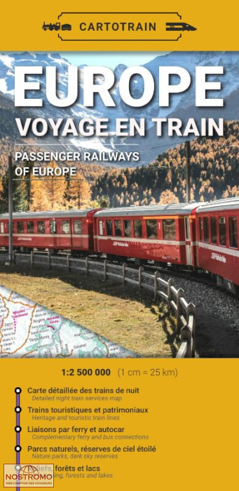 EUROPE - VOYAGE EN TRAIN | carte touristique Cartotrain