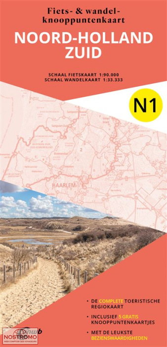 N1 NOORD-HOLLAND ZUID | carte de cyclotourisme et de randonnée ANWB
