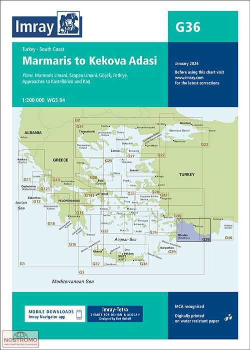 G36 DE MARMARIS À KEKOVA ADASI | carte marine Imray